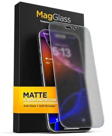 magglass Compatible with iPhone 16 Pro Matte Screen Protector, (Anti Glare) Fingerprint/Scratch Proof Tempered Glass (Easy Applicator Included)