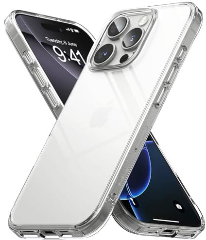 Ringke Fusion Compatible with iPhone 16 Pro Max Case [Long Lasting Transparency] Transparent Anti-Scratch Back with Shockproof TPU Bumper Protective Phone Cover - Clear