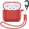 Charlam Silicone Case Compatible with AirPods 4, Soft Full Body Protective Case for Apple AirPods 4th Generation with Lanyard and Keychain, Red