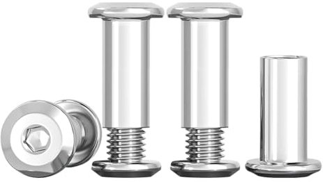 Drenky Tornillos De Conexión M5 Tornillos De Manguito Acero M5x16mm Inoxidable A2 V2A Tornillos Para Muebles, Armarios, Tableros De Madera 10 Piezas (10 x Tornillos, 10 x Tuercas Cilíndricas)