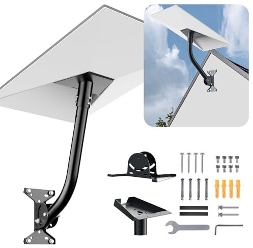 Starlink Gen 3 Halterung, Einstellbare Pole Montage Kit für Starlink Gen 3 Rohradapter, Kompatibel mit Gen3/V3 Starlink Standard Dish, Starlink Dachhalterung (Schwarz)