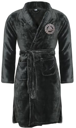 SONS OF ODIN Herren Männer Bademantel Vikings Valknut Wotansknoten Grösse S - 3XL vikingwear