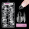 Capsule Americaine Ongle Amande Moyen, Venares 120 Pièces Capsules Ongles 12 Tailles Pose Americaine Ongle avec Colle, Ongle Blocs, Faux Ongles et Capsules Amande Moyenne-M
