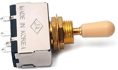 Vaguelly Hochwertiger Gitarren-3-wege-tonabnehmer Geräuscharm Metall/kunststoff 4 8 X 2 9 X 1 5 Cm Gelbgold