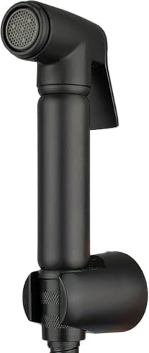 Xcel Home Black Handheld Douche Spray Head Brass Muslim شطاف Sprayer for Toilet & Bathroom Wall-Mounted Bidet Shower Head for Hygiene, Pet Wash, Cleaning & Gardening 1.5m Hose & Holder Included