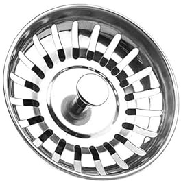 Kitchen Sink Strainer Plug, Stainless Steel Kitchen Sink Strainer, Hole Diameter 78mm, S-ink Plug Replacement for Food and Hole Hair Catcher S-ink Food Catcher, Sin-k Plugs Universal for Uk Sin-k