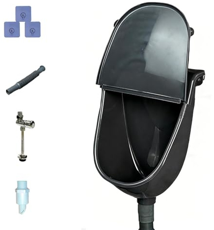 Wandmontiertes Urinal für Männer, mit Spritzschutz-Deckel & Ablaufschlauch | Wasserloses Urinal für Männer, Tragbare Urin-Trenn-Toilette mit Spülung, Für Camping, Wohnheim, Hof & Outdoor