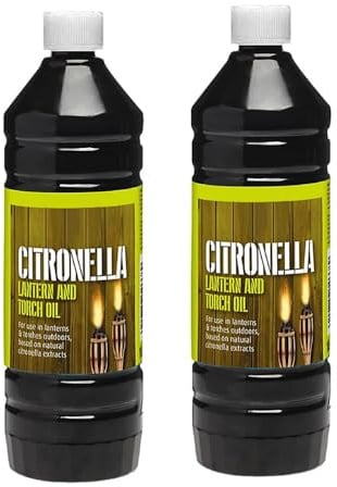 Zopper Citronella Lantern & Torch Oil, 2 x 1L | Natural Mosquito-Repellent Outdoor Lamp Fuel, Clean-Burning