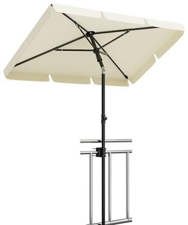 RBFGYIOP Con Ombrellone Rettangolare JYZ 1 Ferro e Cardini - Estensione Esterna, Protezione Solare UPF 50+, Telo Incluso, Ideale Per Terrazze, Balconi e Giardini, Design Classico Colore Standard