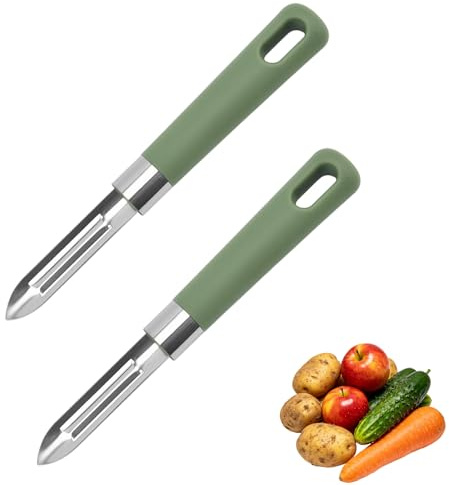 2Pcs Green Vegetable Peeler Potato Peeler, Kitchen Tools | Green Veg Peeler for Potatoes, Carrots, Cucumbers and Apples, Kitchen Tools for Cooking Enthusiasts