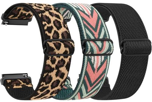Vancle 3 Piezas Correa para 22mm 20mm 18mm Reloj Inteligente Hombre Mujer, Liberación Rápida de Elásticas Nailon Suave Pulseras de Repuesto