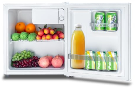Techomey 0-10℃ Leise Kühlschrank Klein mit Umkehrbare Tür, 220-240V 45L Getränkekühlschrank,39dB Mini -kühlschrank, Minibar für Zimmer, Hotel,Büro,Küche,Wohnungen,Weiß