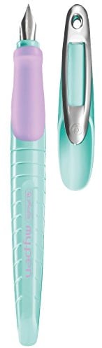 Herlitz 10999811, Schulfüllhalter (inkl. Patrone) -Für Linkshänder, Minze/Lila