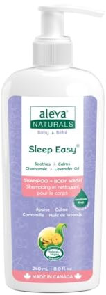 Aleva Naturals Sleep Easy® Baby Shampoo & Duschgel – Sanfte Reinigung mit Lavendel & Kamille – Beruhigt vor dem Schlafengehen – Natürlich, vegan, hypoallergen – Für Neugeborene & Babys