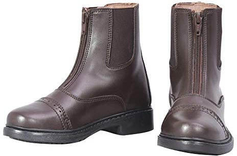 TuffRider Children's Starter Front Zip Paddock Boots, Mocha, 9