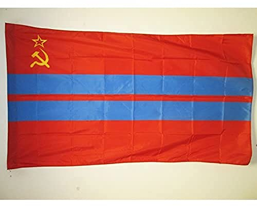 AZ FLAG - Flagge Turkmenische Sozialistische Sowjetrepublik 1921-1990 - 150x90 cm - Turkmenische Ssr Fahne 90 x 150 Cm Scheide Für Mast - Flaggen