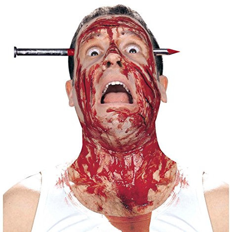 Amakando Nagel im Kopf Haarreif Zombie Haarreifen Halloween Kopfbedeckung Horror Wunde Scherzartikel Grusel Schreckartikel Geisterparty Geister Mottoparty Accessoire Karneval Kostüm Zubehör