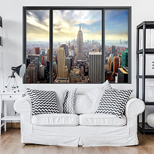 decomonkey | Optische Täuschung | Weitblick Fensterblick 3D Wandillusion ca 140x100 cm Wandbild Fototapete Tapete Poster XXL Vlies Leinwand Bilder Dekoration TOC0082aM