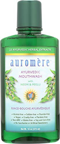Auromere Ayurveda Mouthwash durch - fluoridfreie, alkoholfrei, natürlich, mit Neem und Vegan - 16 Flüssigunzen