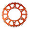 SCAR Corona Aluminio Antibarro Compatible con KTM SX/SXF/EXC/EXCF 125 150 250 300 350 450 500 93-23, Naranja - 50 dientes
