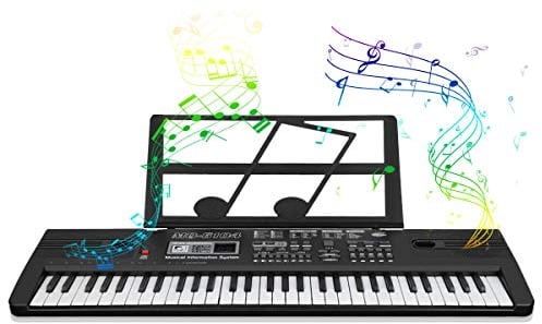 Cocoarm 61 teclas teclado digital piano principiantes música de piano digital órgano electrónico teclado portátil con micrófono para niños
