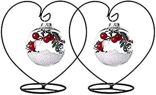 Fosinz Ornament Display Stand 2 Packs Iron Hanging Stand Holder Hooks for Hanging Glass Globe Air Plant Terrarium Ball Christmas Ornament Home Wedding Decoration