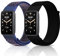 SeNool Nylon Armband Kompatibel mit Xiaomi Smart Band 7 Pro, [2 Stück] [Nylon Ersatzarmband] [Klettarmband] [Weiches, Atmungsaktives], Uhrenarmband für Mi Band 7 Pro - Blau+ Schwarz