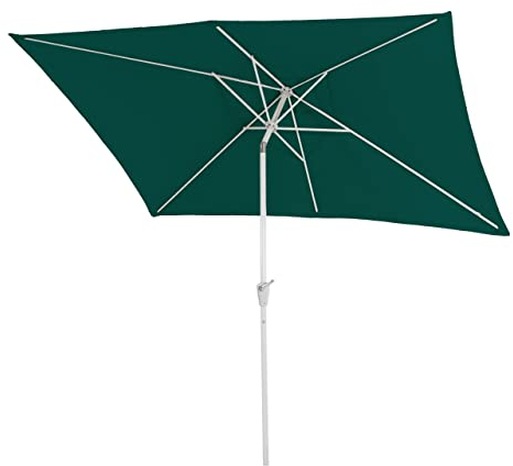Mendler Sonnenschirm N23, Gartenschirm, 2x3m rechteckig neigbar, Polyester/Alu 4,5kg UV-Schutz 50+ - grün