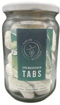 Nature en Vogue | Spülmaschinentabs im Glas | 25 Tabs | ausreichend für 25 Spülmaschinengänge | biologisch abbaubar | mikroplastikfrei | vegan | made in Bremen