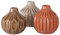 Vase im 3er Set im Shabby Chic Look aus Keramik Blumenvase Tischdekoration für Blumen und Trockenblumen Dekoratives Design - Orange
