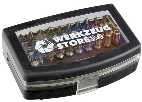 WS24 32-teiliges Bit-Set mit praktischer Box, für Profis, Heimwerker, Akkuschrauber, Schlagschrauber und Bohrmaschine, inklusive Bithalter