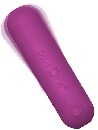 plusOne Waterproof & Rechargeable Vibrating Bullet – 10 Vibration Modes – Silky Smooth Silicone Personal Massager for Targeted Clitoral Stimulation & Intimacy – Quiet & Travel-Friendly – Dark Pink