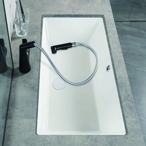 Fregaderos rusticos，fregadero blanco，pila lavadero，fregadero cocina 1 seno，Gran capacidad, con grifo extraíble, apto para baño, aseo, restaurante, caravana, lavadero, banco de trabajo.(There is a fauc