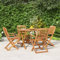 Faroom Gartenmöbel Set Holz 4+1-4 Hochlehner Stühle Verstellbar & klappbar mit Tisch Wetterfest Akazie Garten Sitzgruppe Terrassenmöbel-Set klappbar Balkonmöbel Sitzgarnitur Garten-Essgruppe