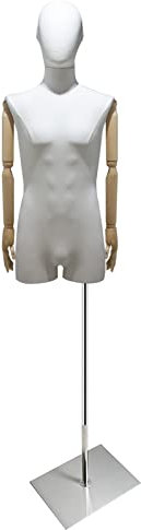 Schaufensterpuppe, Torso mit Kopf und Armen, stabile Büste für Männer mit Perfekter Körperlinie, verstellbare Schneiderpuppe für Modedesign