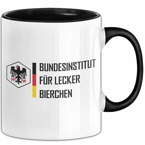 Männner Tasse Geschenk Bundesinstitut Für Lecker Bierchen Kaffee-Becher (Schwarz)