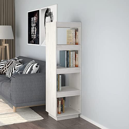 CFODOJ Möbelstück Bücherschrank Raumteiler weiß 40x35x135cm Kiefer massiv