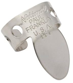 National Gitarrenplektren - Paul Franklin National Fingerpicks - Banjoplektren - Stahlgitarrenplektren - Gitarrendaumenplektren - Nickel, 4er-Pack