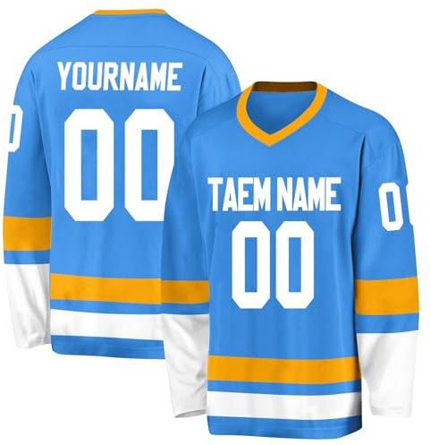 Personalisiertes Hockey-Trikot, gestalten Sie Ihr Hockey-Trikot mit Ihrem Namen/Team/Nummer, Blau 3, One size
