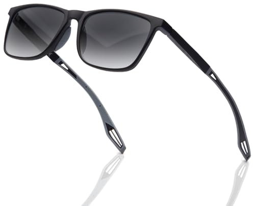 Amorays Sonnenlesebrille Lesebrille UV400 Schutz TR90 Sportliches Design Getönte Lesehilfe Sonnenbrille mit sehstärke Herren Damen TYLH8090(Schwarz,+1.00)