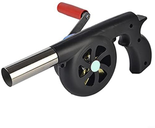 EffiFish Handbetriebener BBQ Gebläse Fan Für Camping, Robustes Metall Design Mit Hitzebeständigem für Griff, Kompakt Und Leicht