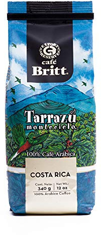 Café Britt® - Costa Rican Montecielo, Coffee From Tarrazu (12 oz.) (1-Pack) - Ground, Arabica Coffee, Kosher, Gluten Free, 100% Gourmet & Medium Dark Roast