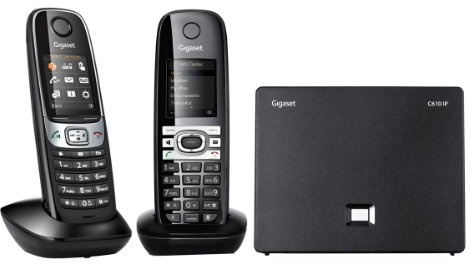 Gigaset C610 IP Duo VoIP-Schnurlostelefon (ECO-DECT, Zusatz-Hörer), Schwarz