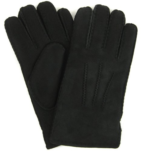 Snugrugs Herren-Luxus-Lammfell Handschuhe. Schwarz. Größe - Medium