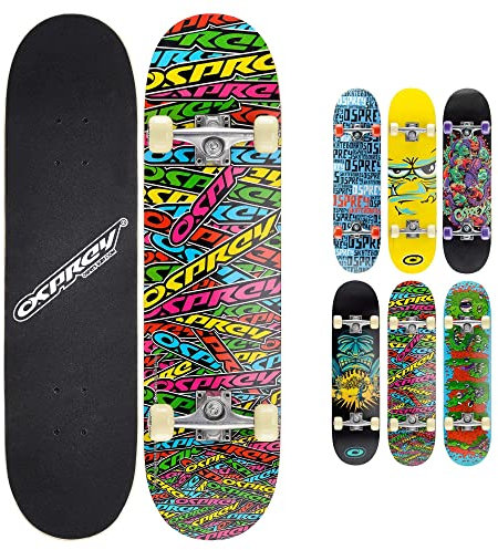 Osprey Absolute Anfänger Double Kick Trick Skateboard, 78,7 x 20,3 cm, Ahorndeck