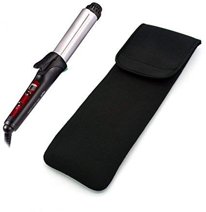 AF-WAN Glätteisen Hitzebeständige Matte Hitzebeständige Wärmematte mit Reise Glätteisen Reiseetui für Haarglätter, schwarz