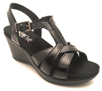 ENVAL SOFT Sandalo con Zeppa Vernice Nera (37)