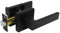 Probrico Interior Privacy Door Lever for Bedroom Stainless Steel Bathroom Flat Reversible Door Handle Square Door Lock Set Without Key Black