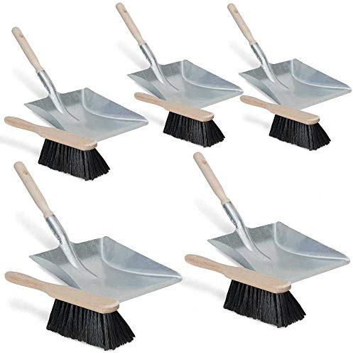 BRB Set, 5X Handfeger, Rosshaar und Kehrschaufel aus Stahlblech