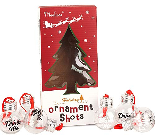 MyMealivos Festive Boozeballs befüllbare Weihnachtskugeln, mittelgroß, transparent (rund)